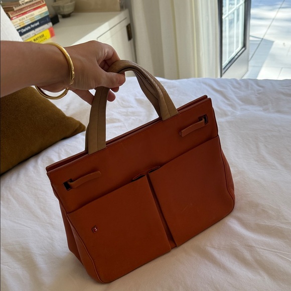 Bally Orange Leather Handbag - Picture 2 of 5